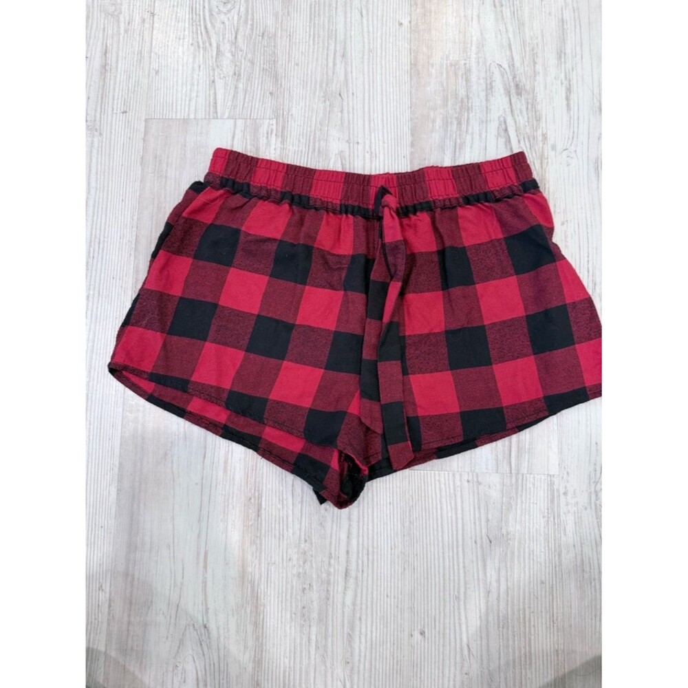 Garage Red and Black Plaid Lounge Shorts